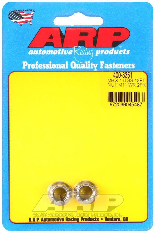 ARP M9 X 1.00 (M11 wr) SS 12pt nut kit 400-8351