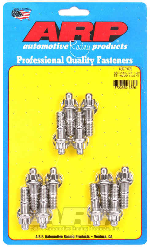 ARP SB Chevy 3/8 12pt SS Header Stud Kit 400-1402