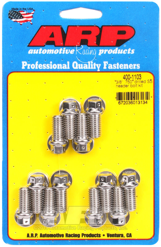 ARP 3/8 x .750 drilled SS header bolt kit 400-1103