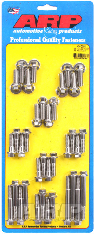 ARP SB Tuned Port complete SS hex intake manifold bolt kit 434-2004