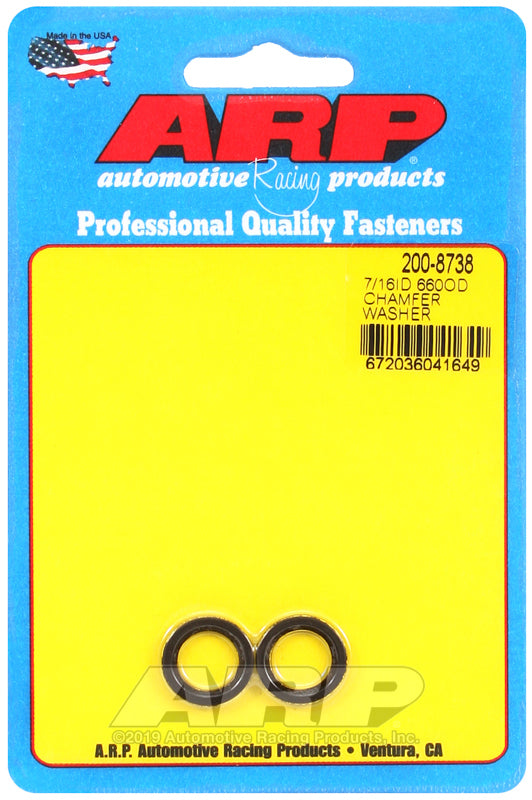 ARP 8740 Chrome Moly 7/16in x .660 x .120 Black Chamfer Washer - 2 Pack 200-8738