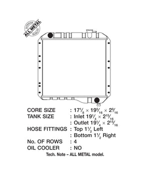 CSF 70-80 Toyota Landcruiser 3.9L/4.2L Heavy Duty 4 Row All Metal Radiator 2888