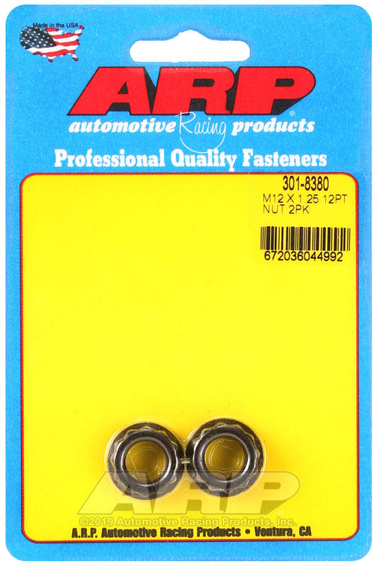 ARP M12 X 1.25 (5/8 wr) 12pt 2pc nut kit 301-8380