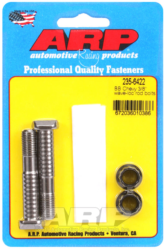 ARP BB Chevy 3/8in pro wave-loc 2pk rod bolt kit 235-6422