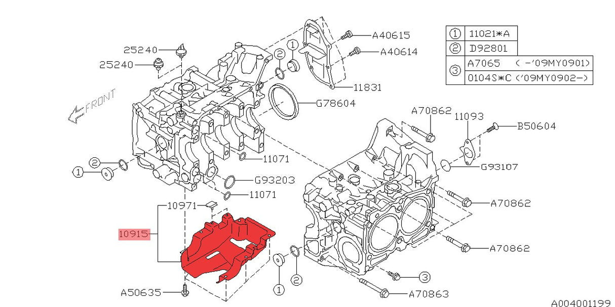 Ölleitblech EJ25 06+ WRX/STI - 10915AA010