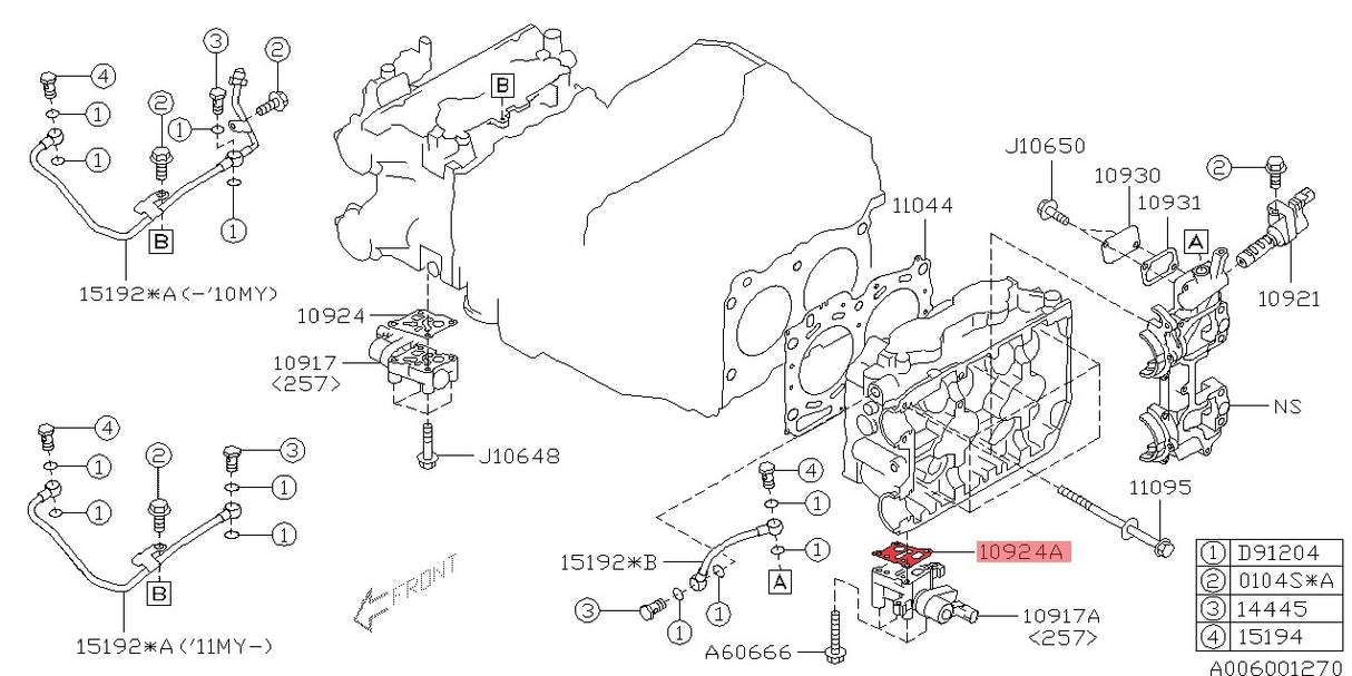 Dichtung AVCS Block Auslass Links - 10924AA011