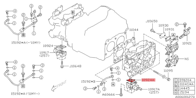 Dichtung AVCS Block Auslass Links - 10924AA011