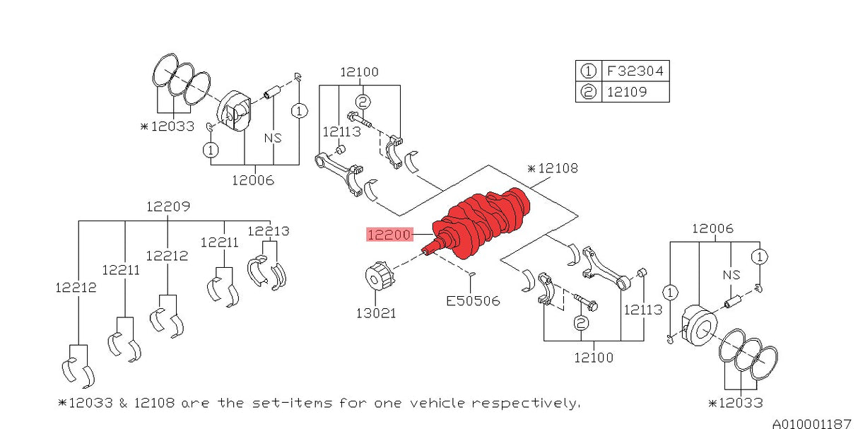 OEM Subaru 79mm EJ25 Kurbelwelle Nitriert - 12200AA430