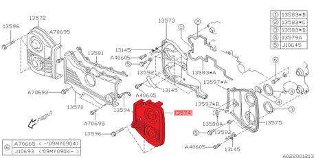 Zahnriemenabdeckung Vorne Links 93-98 (V1-4) GC8 - 13574AA031