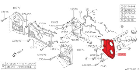 Zahnriemenabdeckung Hinten Links 93-98 (V1-4) GC8 - 13575AA044