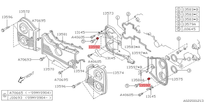 Dichtring Zahnriemenabdeckung - 13592AA011