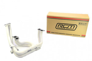 RCM White Ceramic Coated Twin Scroll Stainless Steel Tubular Exhaust Manifold