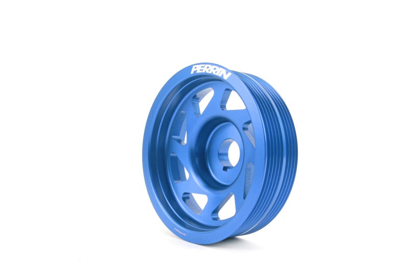 Perrin 93-11 Subaru Impreza / 02-14 WRX / 04-21 STI EJ Crank Pulley - Blue (w/AC) PSP-ENG-100BL