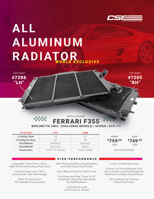 CSF Ferrari F355 High Performance All-Aluminum Radiator - Right 7205