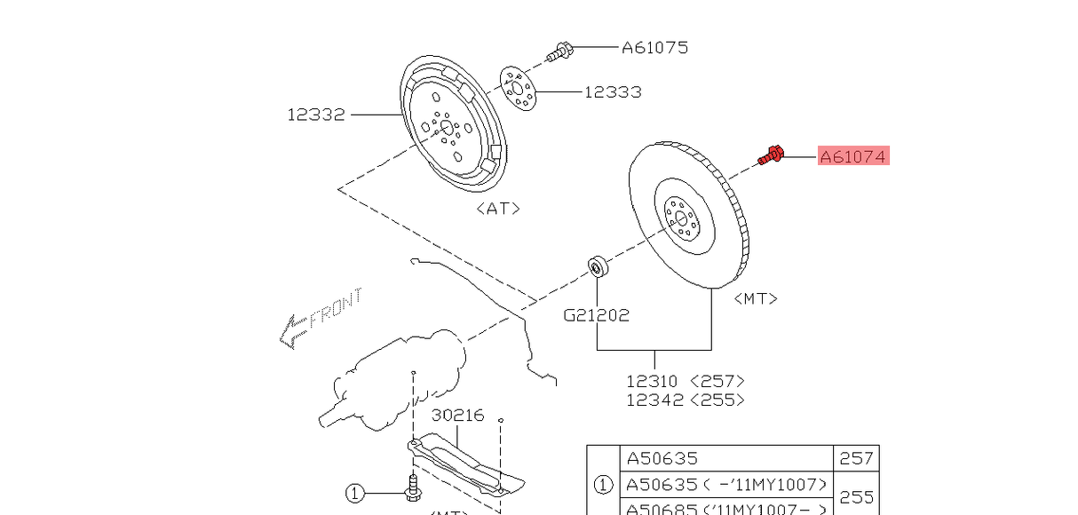 Schraube Schwungscheibe Subaru - 800610740