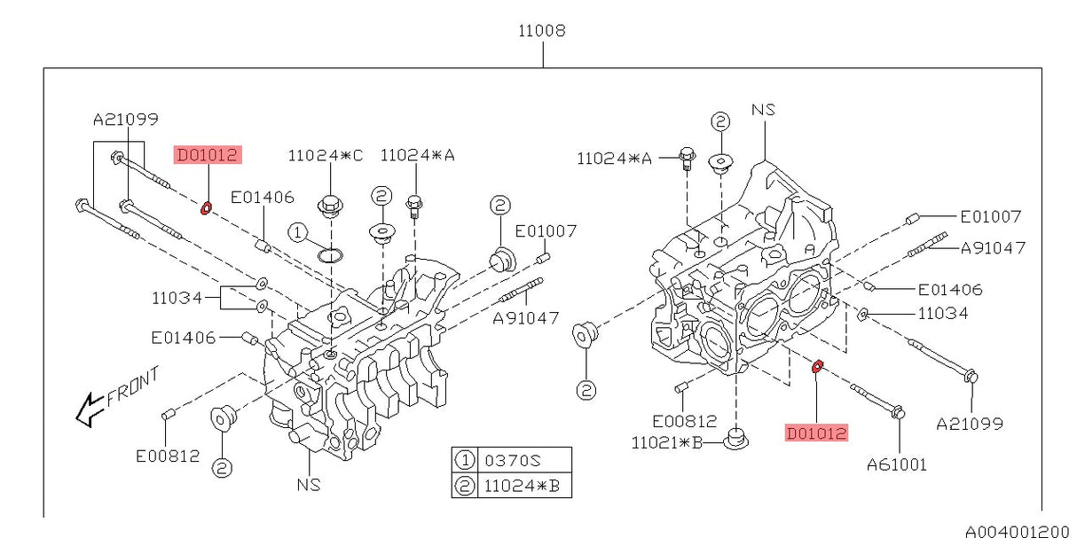 Beilagscheibe Motorblockschrauben EJ20/EJ255- 803010120