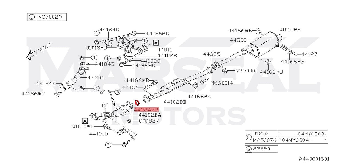 Dichtring Downpipe 2,5 Zoll - 44022AA123