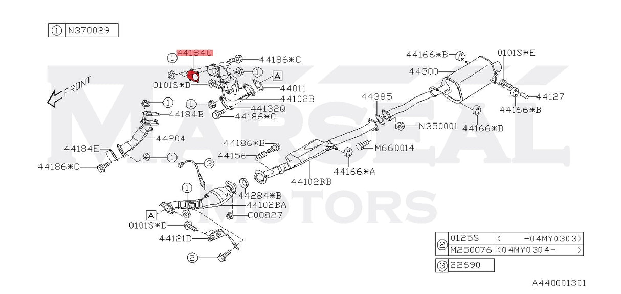 Dichtung Turbo-Downpipe Single Scroll - 44022AA180