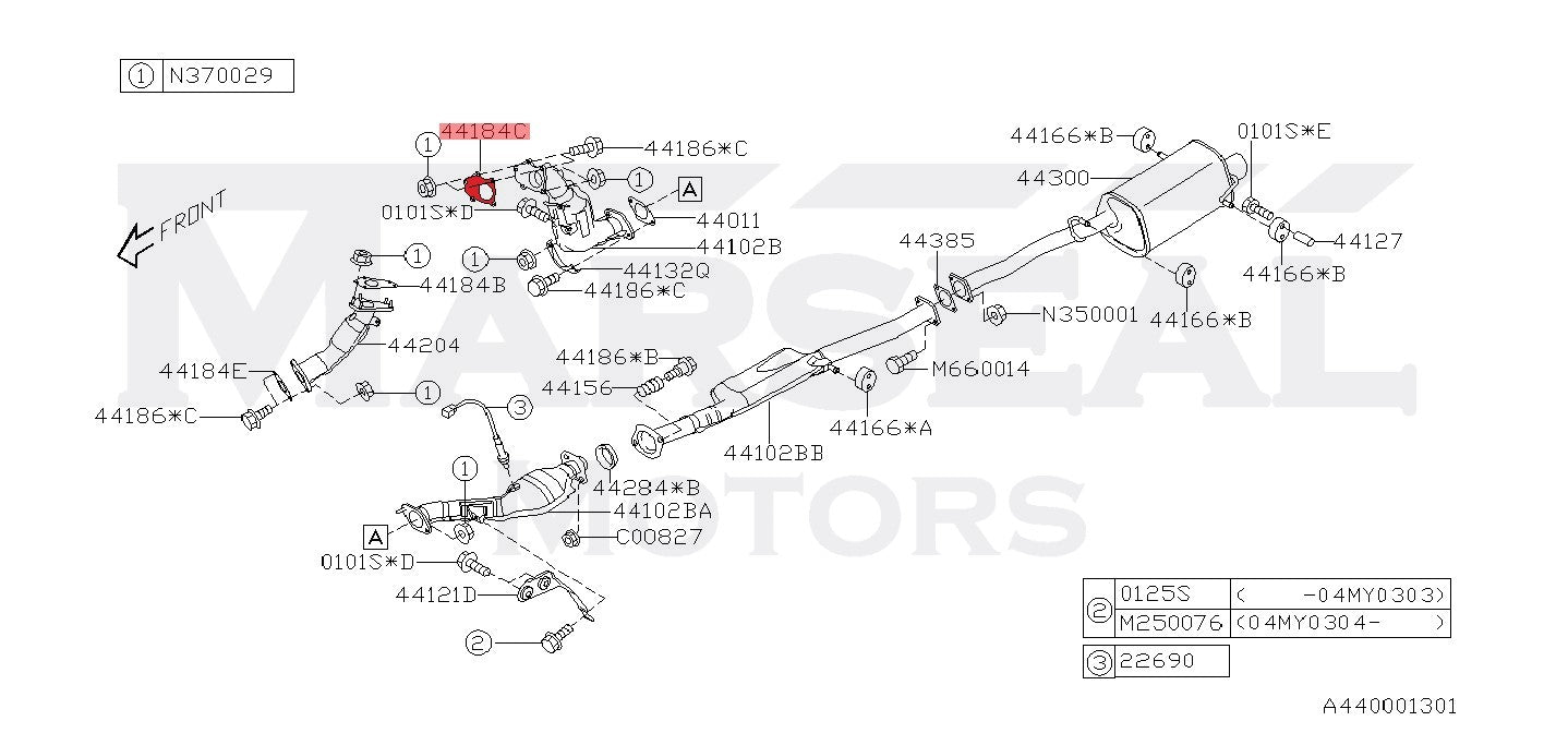 Dichtung Turbo-Downpipe Single Scroll - 44022AA180