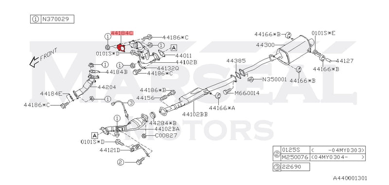 Dichtung Turbo-Downpipe Single Scroll - 44022AA180