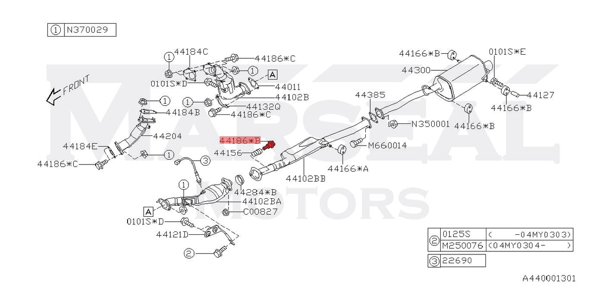 Schraube Verbindung Downpipe/MSD - 44059AA010