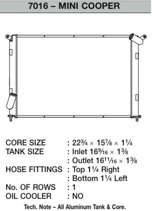 CSF 02-06 Mini Cooper S R53 Manual Radiator