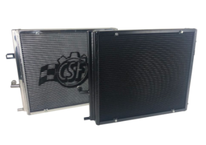 CSF BMW B58/B48 Front Mount Triple-Pass Heat Exchanger with Rock Guard - Black 8131B