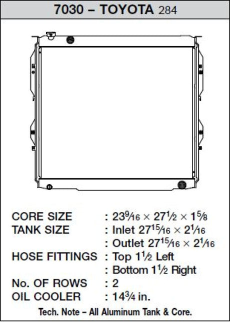 CSF 99-06 Toyota Tundra Radiator 7030